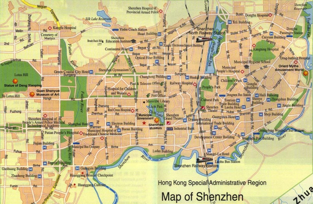 Shenzhen kaart van de wereld