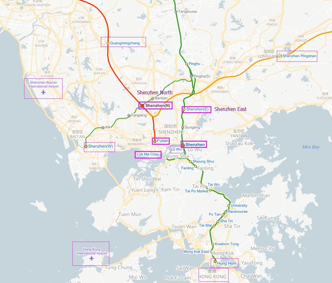 szx luchthaven kaart