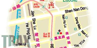 Dongmen markt Shenzhen kaart