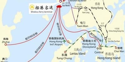 Kaart van shekou ferry terminal