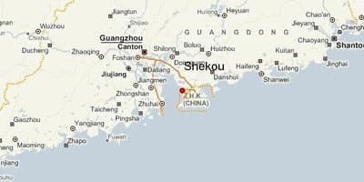 Shenzhen China kaart