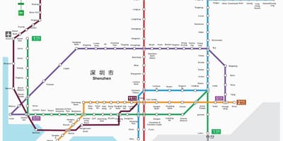 Shenzhen metro kaart 2016