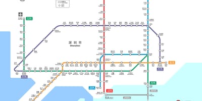 Shenzhen spoorweg kaart
